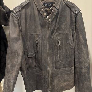 Gucci Men’s Runway Collection Leather Jacket – Size 56